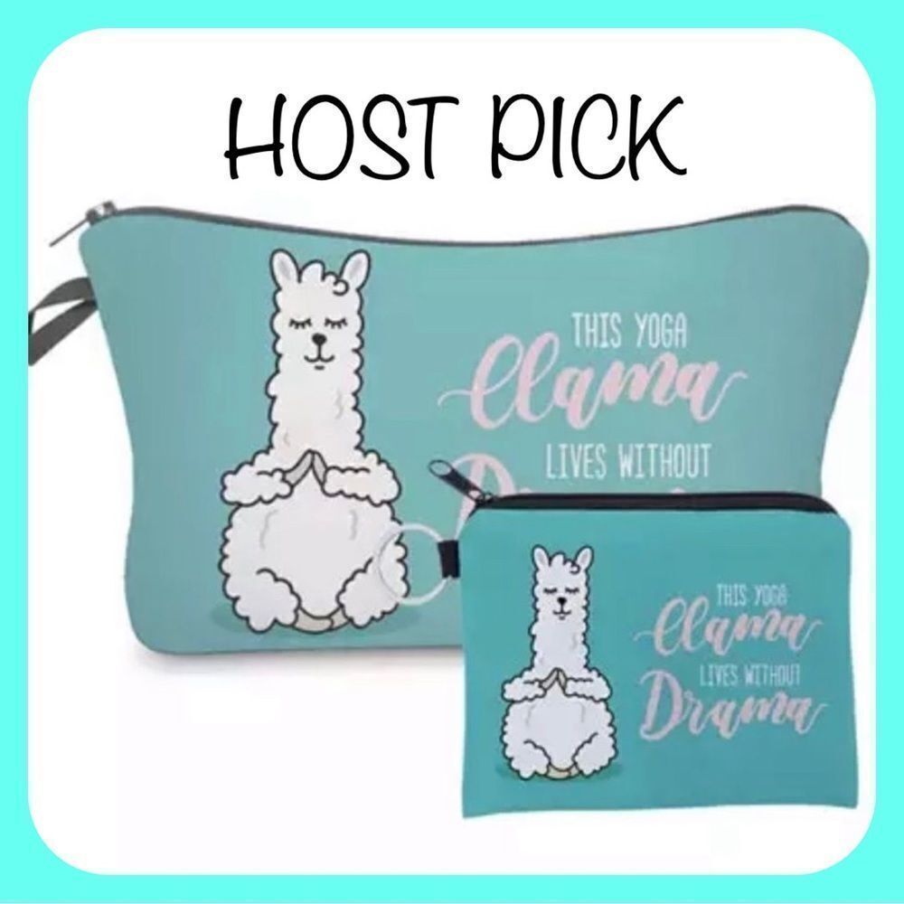 2 PIECE LLAMA COSMETIC BAG AND COIN PURSE
